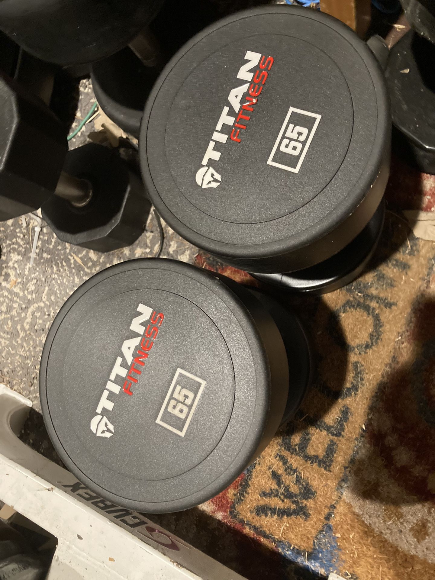 Titan Fitness 65 Lb Urethane Dumbbell - Retails For Over $400