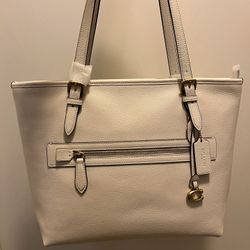 COACH Taylor Pebbled Leather Gold Tone Tote Bag NWT 