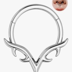 16g 8mm Septum Rings, Blade Wings Septum Jewelry, V Shape Hinged Segment Clicker, Rings Hoop