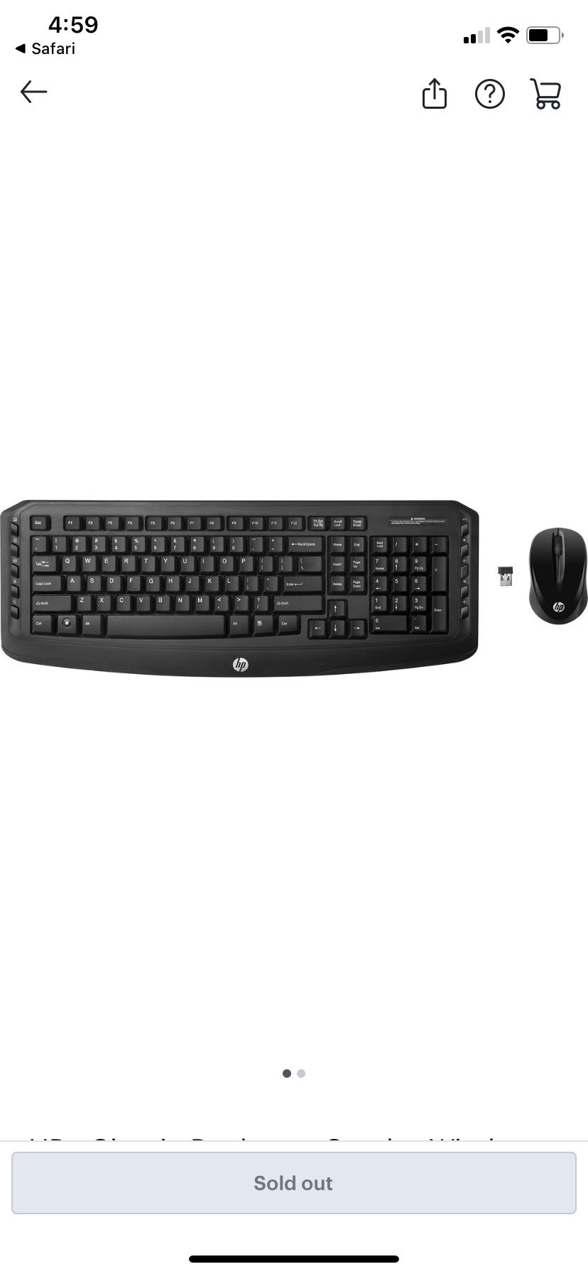 HP - Classic Combo Wireless Keyboard and Mouse