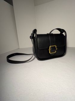 Miztique Black Vegan Medium Leather Crossbody Bag Gold Buckle Classic Purse Adjustable Faux Leather Fall