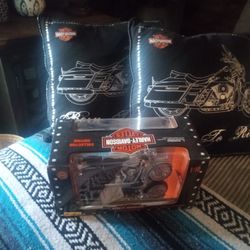 To Harley-Davidson Throw Pillows And A Harley-Davidson Model