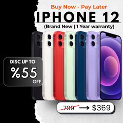 📱 iPhone 12 6.1” (Desbloqueado, Nuevo) – $369 o $1 de Entrada | Ahorra 55% + 1 Año de Garantía 🔥