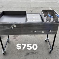 Plancha Nueva Con Comal Grueso I Con 3 Charolas I Friend Doble Nuevo En Especial Con Mangera I Regulador