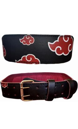 Anime Red Cloud Leather Lifting belt(SMALL)