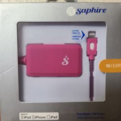 iPhone Wall Charger BT Saphire SA2-679-2 Pwrmate  With Lightning Cable, 3.3ft (Blue)