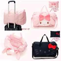 ☆Brand New ☆IMPORTED☆ Hello Kitty My Melody Foldable Travel Luggage Trolley Tote Crossbody Duffle Bag Purse