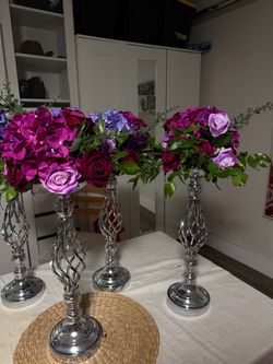 Silver Faux floral centerpiece