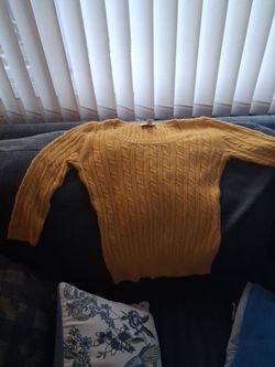 Mustard Yellow Cable Knit Sweater