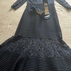 There Is A Two items Long Evening Dress & Shoes The Size Of The Dress Is M & Shoes 7 The Color Is Navy BlueThe Dress Made By TADASHI Shoji Both 4 $250