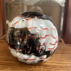 Large 4” Vintage Art Glass Hand Blown  Paperweight 