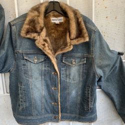 Faux Fur Lined Denim Jacket