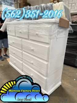 White pinewood dresser cajonera Comoda de Pino Nuevo con 9 cajones