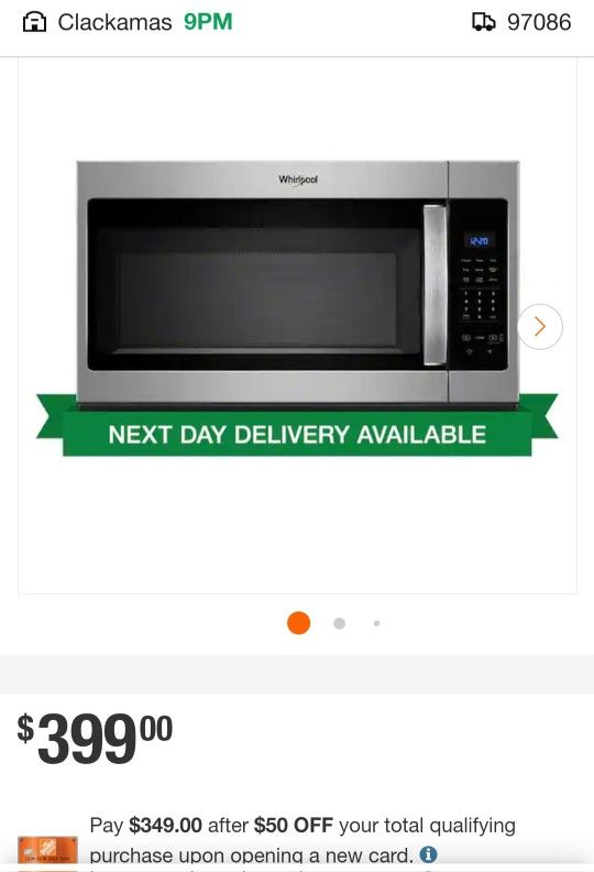 Whirlpool 30 in. 1.7 cu. ft. Over the Range Microwave