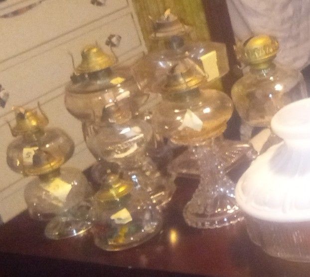 Oil Lamps And Tons Of Crystal Glass Items