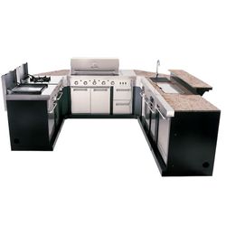 Medallion Charbroil Outdoor Barbecue,Corner,Refrigerator Granite Top