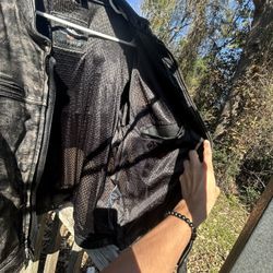 leather grey harley davidson jacket