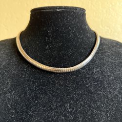 VTG Made In Italy 17 In.³ Silver 925 Serpentine Chain Necklace