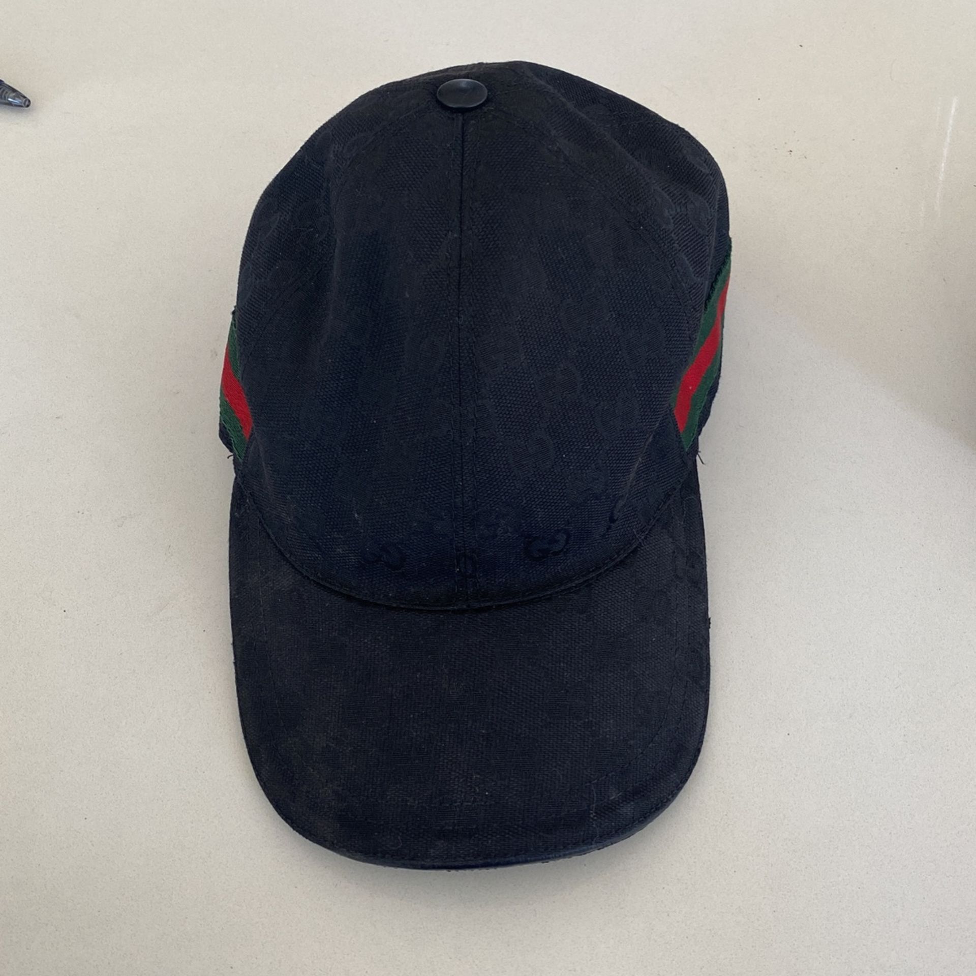 Gucci Black Monogram Cap Hat