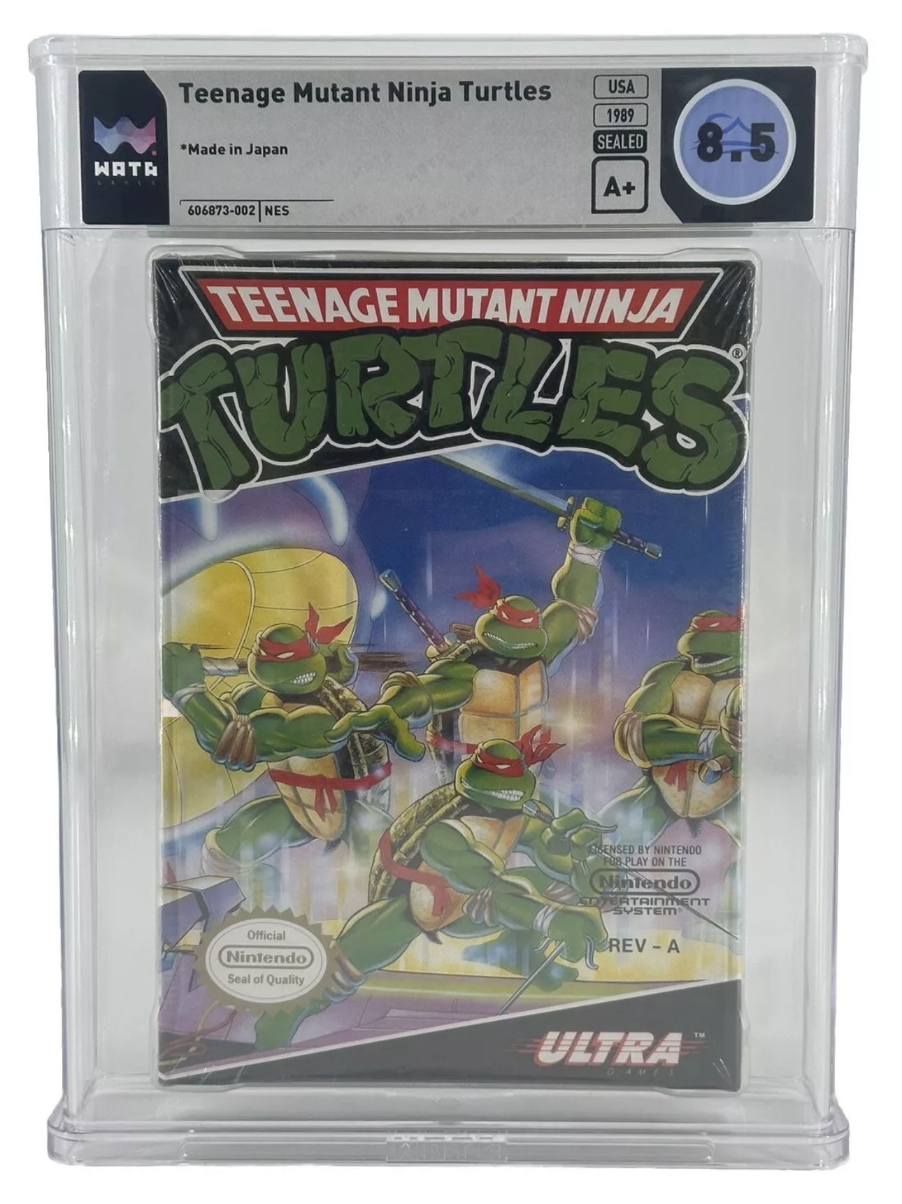 Teenage Mutant Ninja Turtles (Nintendo NES, 1989) TMNT NES Wata 8.5 A+ SEALED