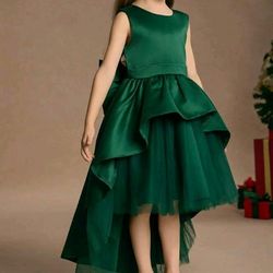 7Y Emerald Green Little Girl Dress