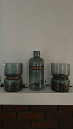 Smoked Glass Lantern Set of 3