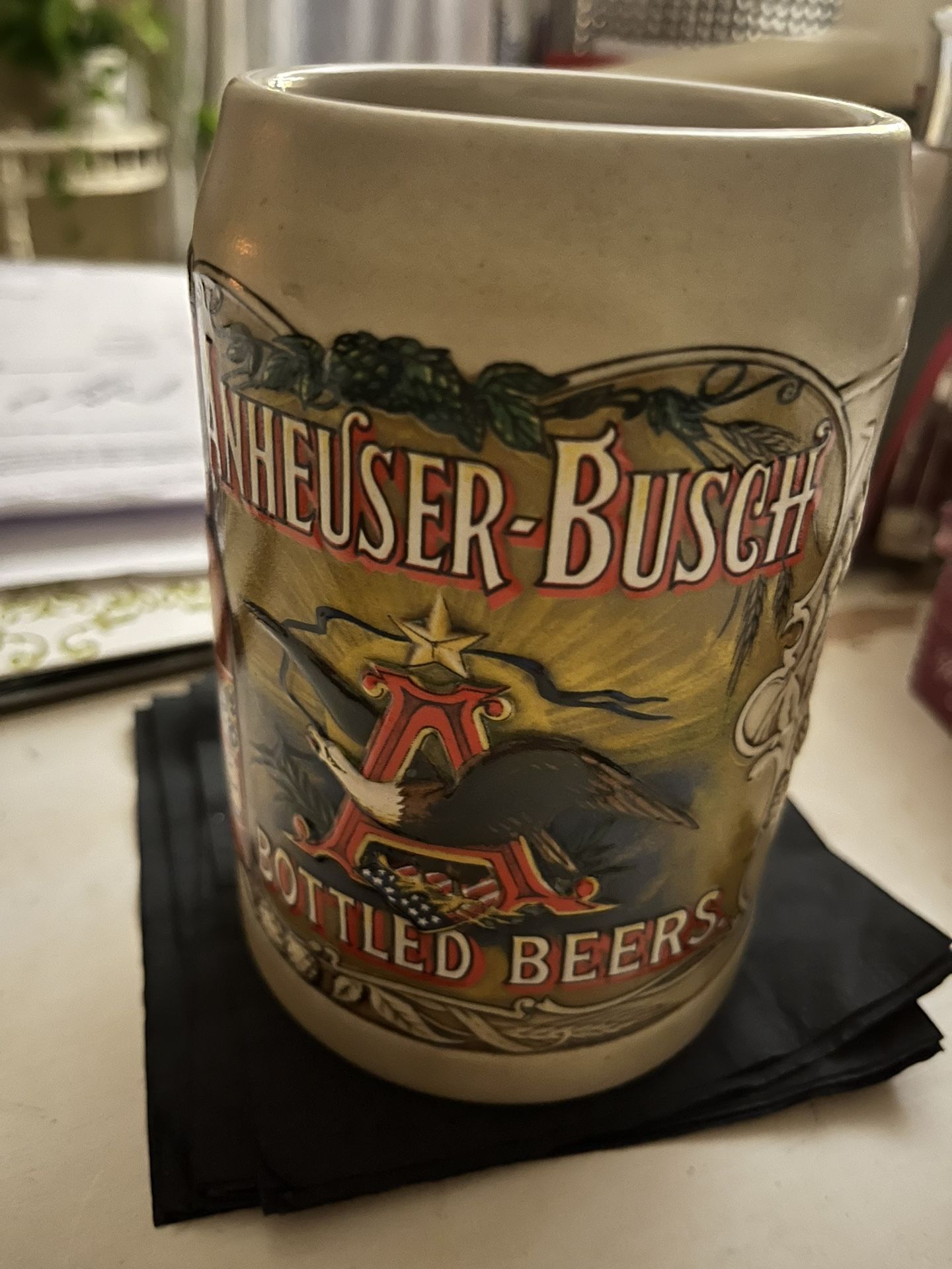 beer stein 1991 Budweiser bottled handcrafted vintage collecible