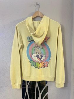 Vintage Looney Tunes Bugs Bunny Yellow Full Zip Hoodie