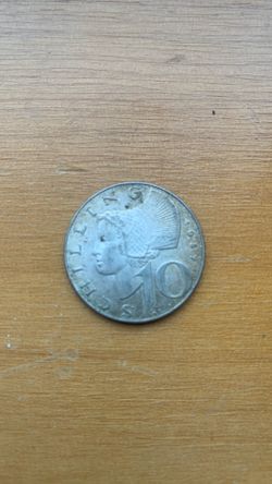 1957 Austria 10 schilling silver coin