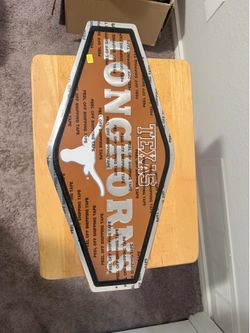 Texas Longhorns 14"x 26" Diamond Metal Sign Wall Decor - Brand New With Protective Film