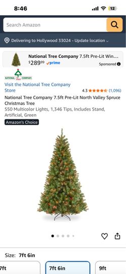 7’ Dunhill Fir artificial tree w 700 multicolor lighs
