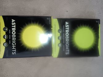 Selling 2 packs of Astrobrights. 1 is 250 sheets of cardstock green. The other is 500 sheets of yellow paper