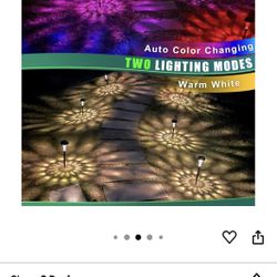🆕 In 📦 8️⃣Pack Solar Pathway Lights Outdoor,RGB Color Changing+Warm White LED Path Light IP67Waterproof,Solar Powered Lights
