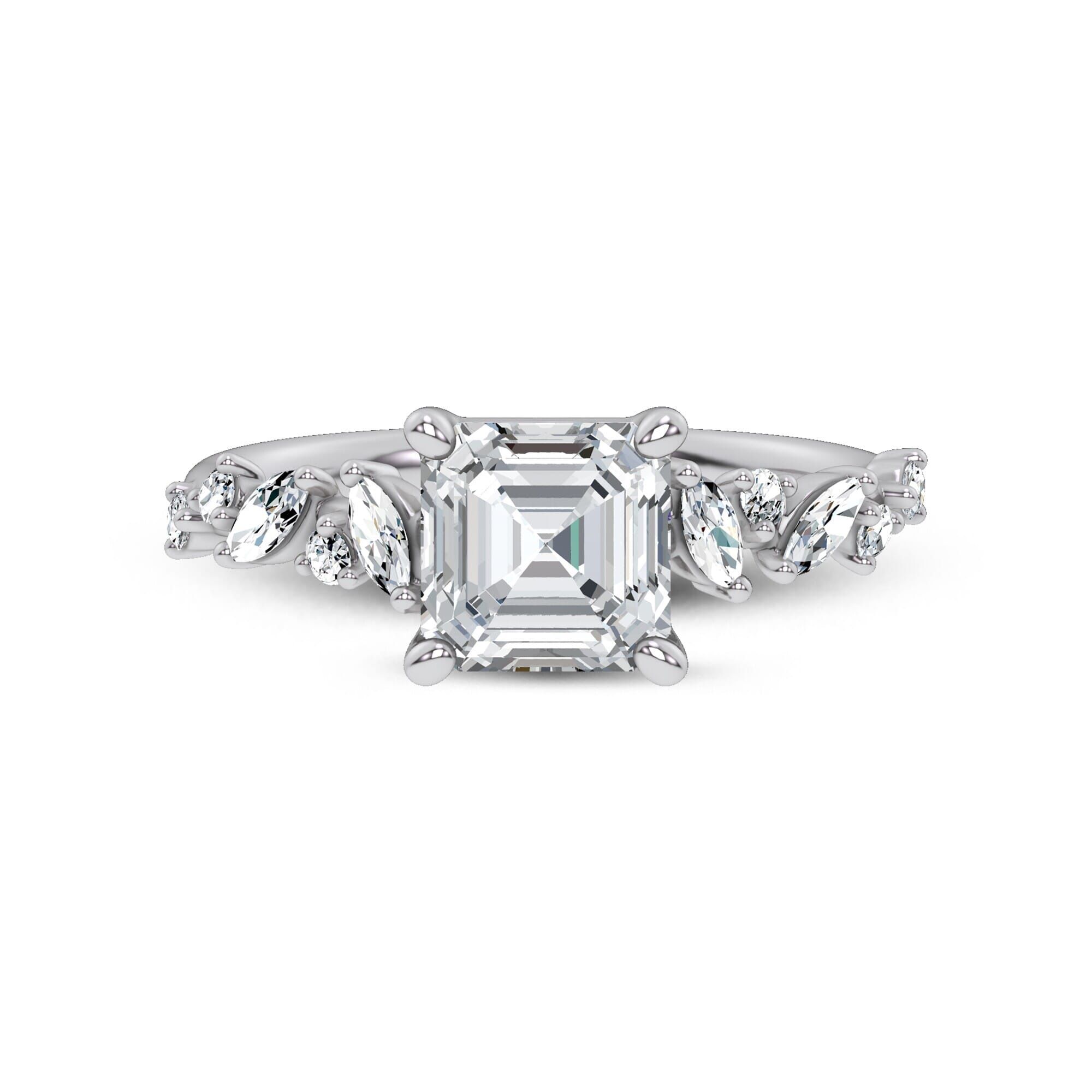 2.5ct Asscher Cut Lab Grown Diamond Ring