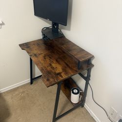 Brown and Black Desk