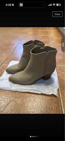 MIA Women’s Taupe Pointed Toe Ankle Boots with Braided Detail