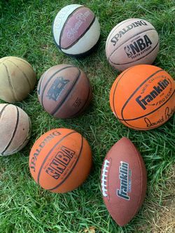 Spalding, Nike, and Franklin Basketballs and Football