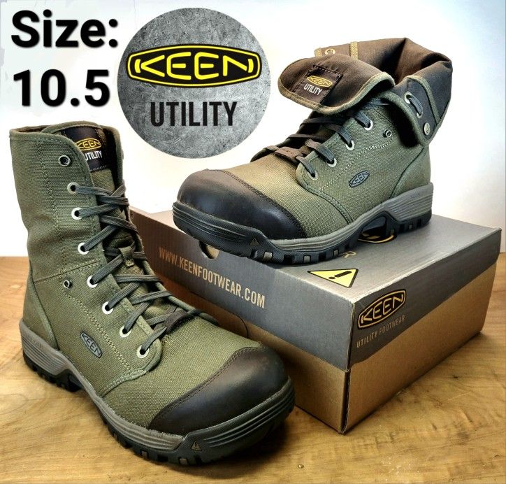 New KEEN Utility Men's Roswell Mid Height Composite Toe Canvas Tactical Combat Work Boots
Size: 10.5