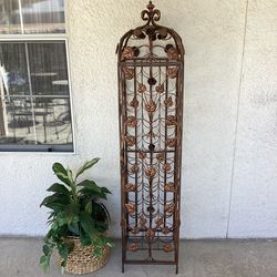 Artistic Roses And Leaves Wine Cellar Made Of Wrought Iron Door Ready For A Lock $99