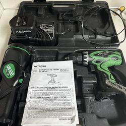 Hitachi DS12DVF3 12 V Cordless 3/8" Drill Driver w/Charger, Battery and Box