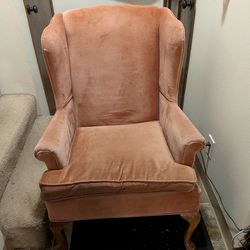 Pink wingback arm chair