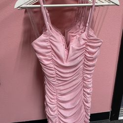Pink Scrunched Dress