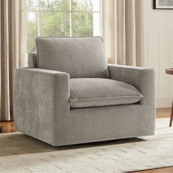 Sereen Fabric Swivel Accent Chair, Taupe $149.99
