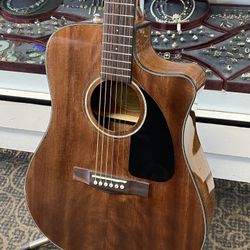 Fender CD-60CE All Mahogany Acoustic Electric Guitar W/ Case for