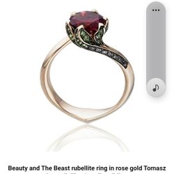 Beauty And The Beast Rubellite Ring In Rose Gold 