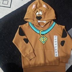 Scooby-Doo Toddler Boys Fleece Zip-Up Hoodie. Size 2T