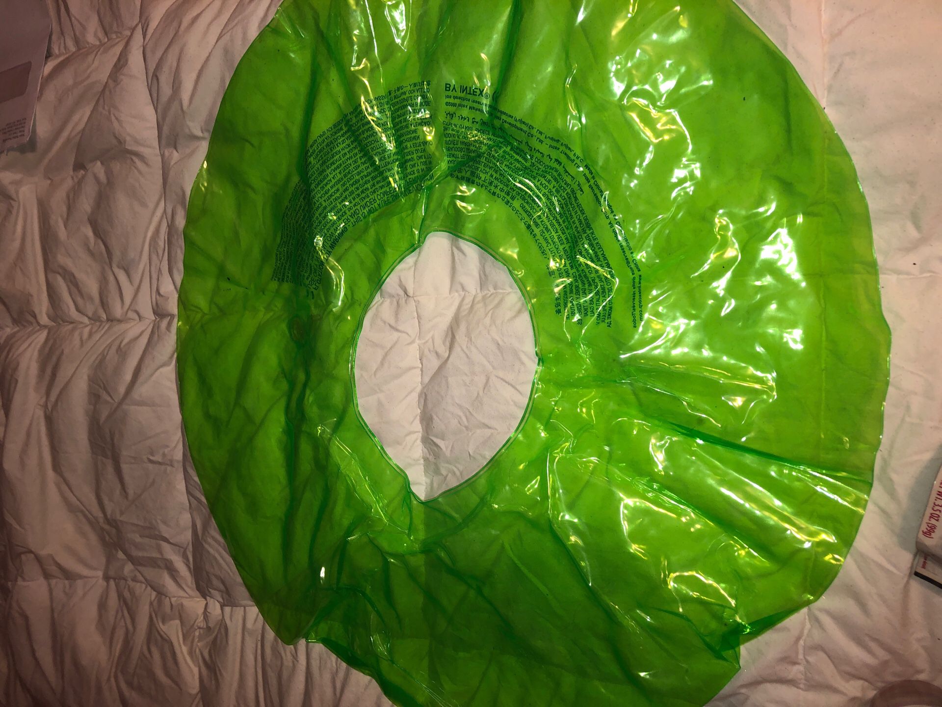 Green donut inflatable floaty