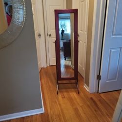 Standing Mirror Jewelry Cabinet By Loir Greiner