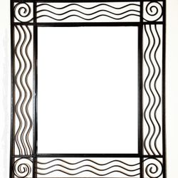 Designer Metal Frame Wall Mount Mirrors Set Of 2 