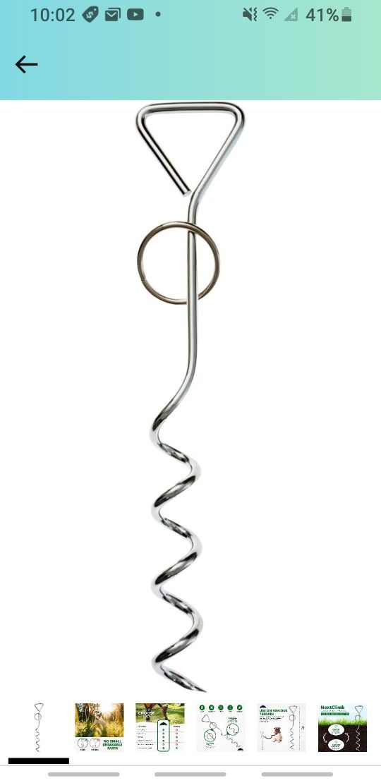 Dog Tie Out Stake for Pets Outdoors 18 Inch - More Sturdy Screw Anchor Down Post for Chains, Tether and Leads for Pets on Various Grounds - Backyard, 